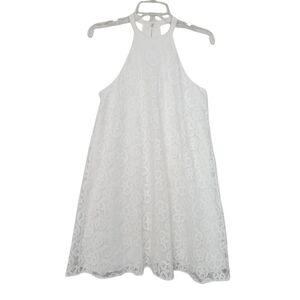 Lilly Pulitzer Quinn White Halter Keyhole Floral Lace Mini Dress XS